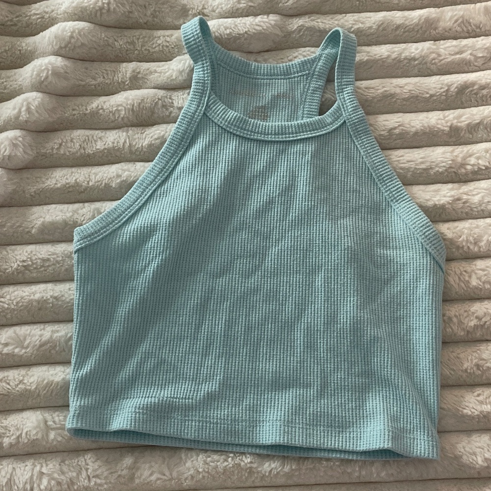 teal blue crop top